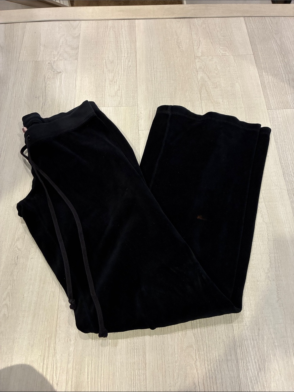 Juicy Couture Black Velour Joggers with Drawstring